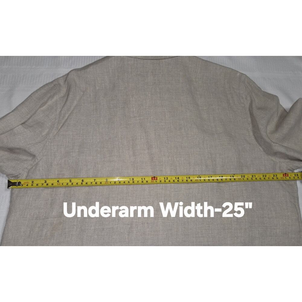 Linen Beige Shirt Jacket Womens Sz 2X JONES NEW YORK SPORT Button Down Pockets - Picture 14 of 16